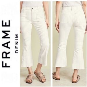 Frame Le Crop High Rise Mini Bootcut Jeans Taupe